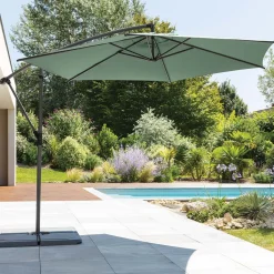hespéride Parasol Y Bases>Parasol MANOA excéntrico verde oliva 3m