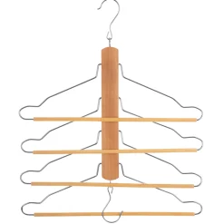 5five Perchas Y Travesaños>Percha de madera para 4 camisas y pantalones