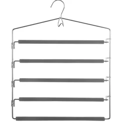 5five Perchas Y Travesaños>Percha Gris Para 5 Pantalones