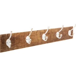 atmosphera Perchas Y Travesaños|Estilo Rústico>Perchero De Madera C/5 Ganchos 74x9x15Cm