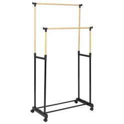 Soportes>Perchero WOODY de metal blanco y negro