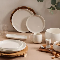 Platos>Plato Ovalado Nora Blanco De Porcelana 9x23cm