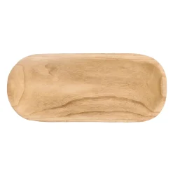 Platos>Plato Presentación Ovalado Madera Quemada 38.5cm