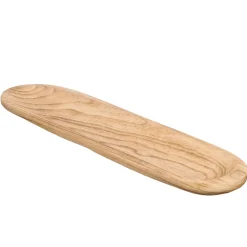 Platos>Plato Presentación Ovalado Beige Y Madera Quemada