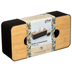 5five Accesorios De Lavabo>Porta Pañuelos Negro C/Tapa