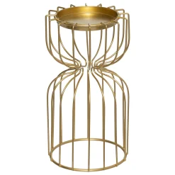 Portavelas Y Candelabros>Portavelas de metal dorado 20cm
