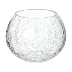 atmosphera Portavelas Y Candelabros>Portavelas De Vidrio Craquelado 12x9.5Cm