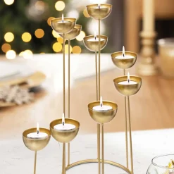 Portavelas Y Candelabros>Portavelas Espiral Dorado De Metal