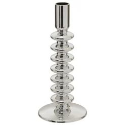 atmosphera Portavelas Y Candelabros>Portavelas SKY plateado de vidrio