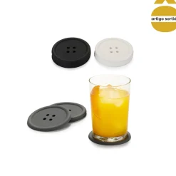 Accesorios De Bar>Posavasos De Silicona Botón 9x2x9Cm
