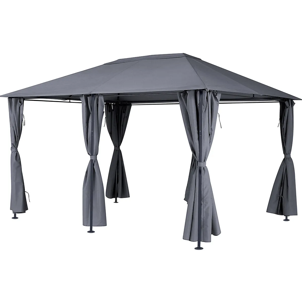 hespéride Pérgolas>Pérgola SANTORINI gris ardósia con cortinas 3x4m