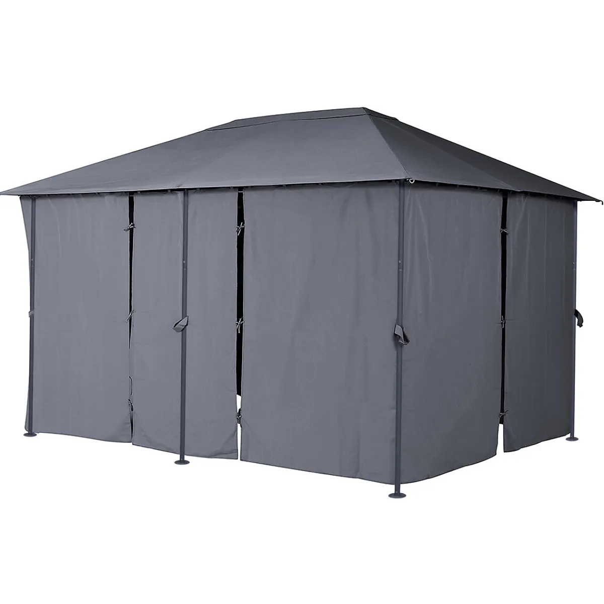 hespéride Pérgolas>Pérgola SANTORINI gris ardósia con cortinas 3x4m