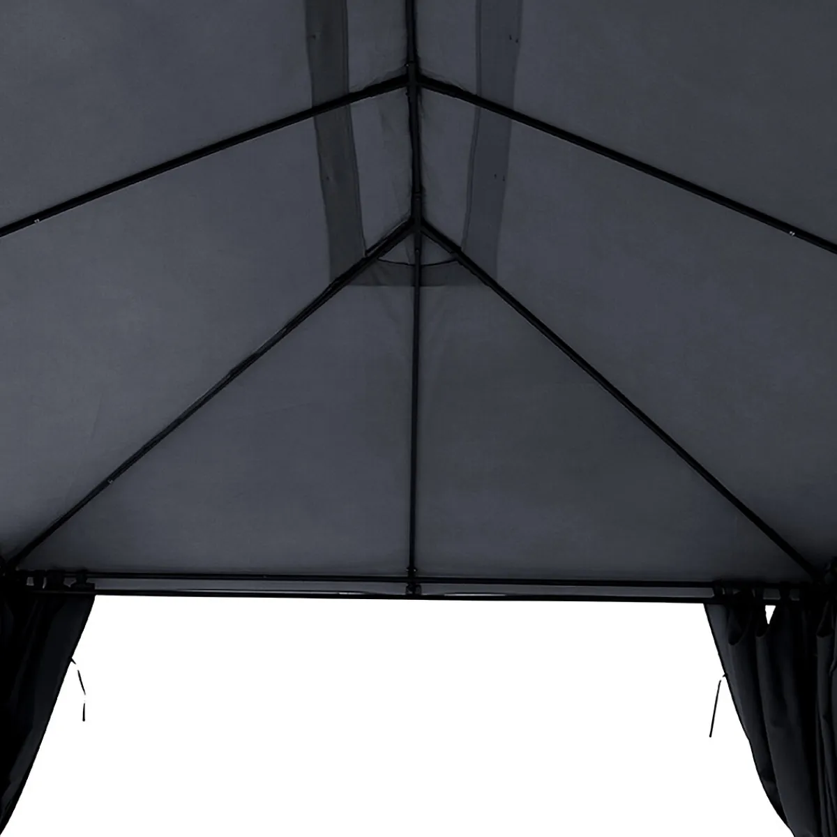 hespéride Pérgolas>Pérgola SANTORINI gris ardósia con cortinas 3x4m