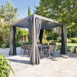 hespéride Pérgolas>Pérgola ÉVORA gris graphite 3,6x3,6m