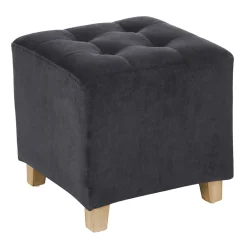 atmosphera Puff Y Banquitos>Puf Leandre Terciopelo Gris 35x35x35Cm