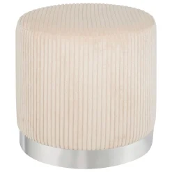 atmosphera Puff Y Banquitos>Puf SYLIA marfil de terciopelo 38x38cm