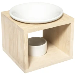 atmosphera Ambientadores>Quemador Bambú/Cerámica 11.5x11.5x9.5Cm