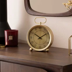 atmosphera Relojes|Estilo Contemporaneo>Reloj De Mesa De Metal Dorado Irina
