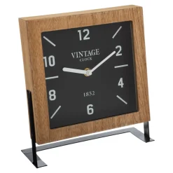 atmosphera Relojes|Estilo Industrial>Reloj De Mesa Mdf Marrón 20x8.5x23.5Cm