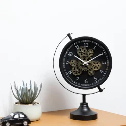 atmosphera Relojes>Reloj de mesa negro de metal 40x13x28cm