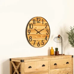 atmosphera Relojes>Reloj De Pared Abby 3D Marrón 70cm