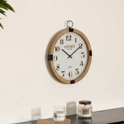 atmosphera Relojes|Estilo Industrial>Reloj De Pared Gousset Mdf 38Cm