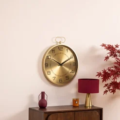 atmosphera Relojes|Estilo Contemporaneo>Reloj De Pared Irina Dorado De Metal 53cm
