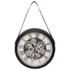 atmosphera Relojes|Estilo Industrial>Reloj De Pared Peter Negro Con Asa