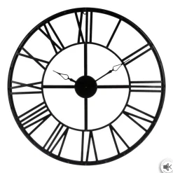 atmosphera Relojes>Reloj De Pared Vintage Negro Metal 70Cm