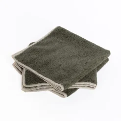 Fregonas Y Paños>Set 3 bayas microfibra verde caqui 34x34cm