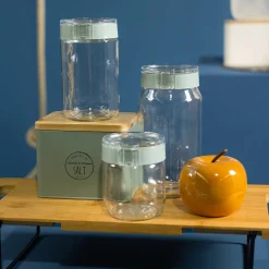 Cajas Y Frascos>Set de 3 frascos de vidrio verde 425ml/660ml/1l