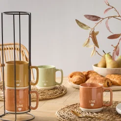 5five Tazas Y Tazones>Set de 4 tazas con soporte RELAX 34cl