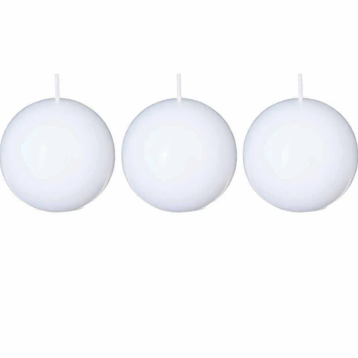 atmosphera Velas>Set De 3 Velas Bolas Blancas 88G 6Cm