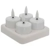 atmosphera Velas>Set de 4 velas tealight led AITOR blanco