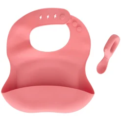 Niños atmosphera Accesorios Decorativos>Set de babero y cuchara YUM rosa