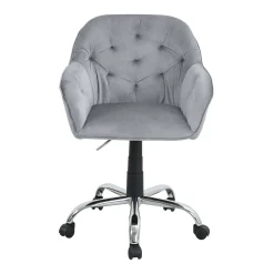 Sillas, Sillones Y Bancos>Silla de escritorio MIA gris de terciopelo
