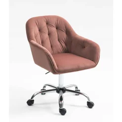 Sillas, Sillones Y Bancos>Silla de escritorio MIA Rosa de terciopelo