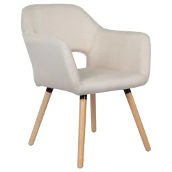 Estilo Contemporaneo>Silla De Tela Beige 62x61x84Cm