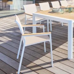 hespéride Sillas Y Pufs De Jardín>Silla ESSENTIA lino y blanco