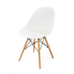 atmosphera Sillas, Sillones Y Bancos>Silla Mezy Blanca Con Patas De Madera