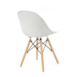atmosphera Sillas, Sillones Y Bancos>Silla Mezy Blanca Con Patas De Madera