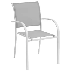 hespéride Sillas Y Pufs De Jardín>Silla PIAZZA galet y blanco
