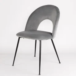 atmosphera Sillas, Sillones Y Bancos>Silla RAVEN de terciopelo gris