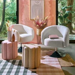 atmosphera Sofás Y Sillones|Estilo Contemporaneo>Sillón EDITH bouclé blanco