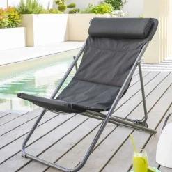 hespéride Sillas Y Pufs De Jardín>Sillón relax JUBBA antracita y gris grafito