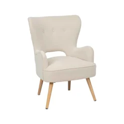 Sillas, Sillones Y Bancos>Sillón THOR beige de terciopelo