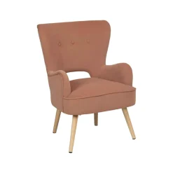 Sillas, Sillones Y Bancos>Sillón THOR rosa de terciopelo