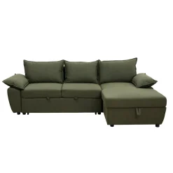 hôma Sofás Y Sillones>Sofá cama con chaise longue COLMAR verde