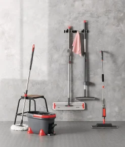 Escobas Y Recogedores>Soporte Aluminio P/3 Escobas C/4Ganchos