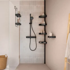 5five Accesorios De Baño>Soporte de ducha negro aluminio y acero